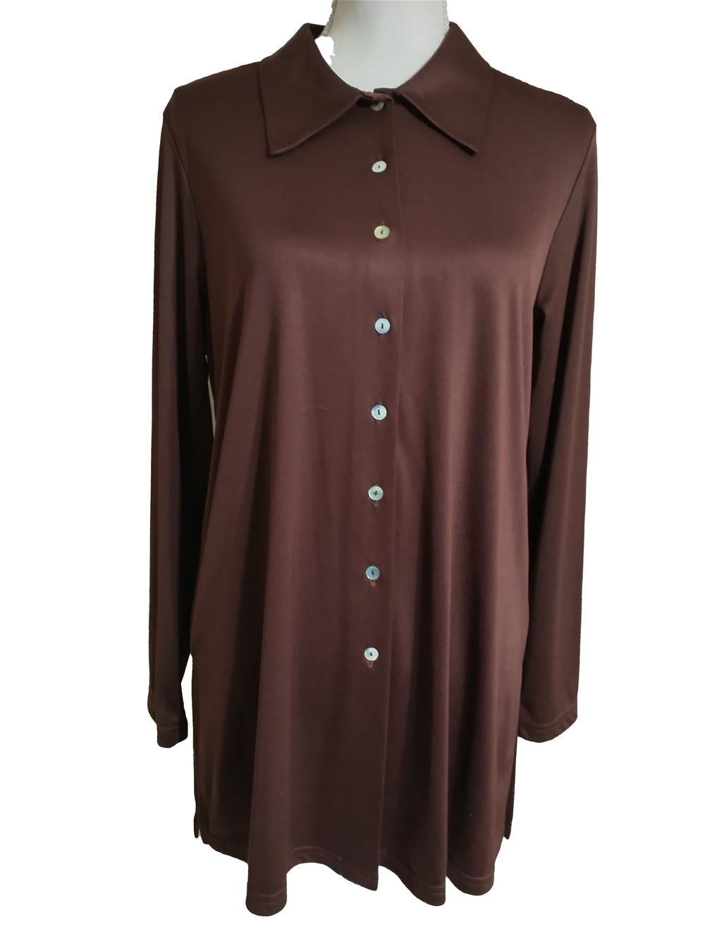 New York & Company Brown Button Down Blouse